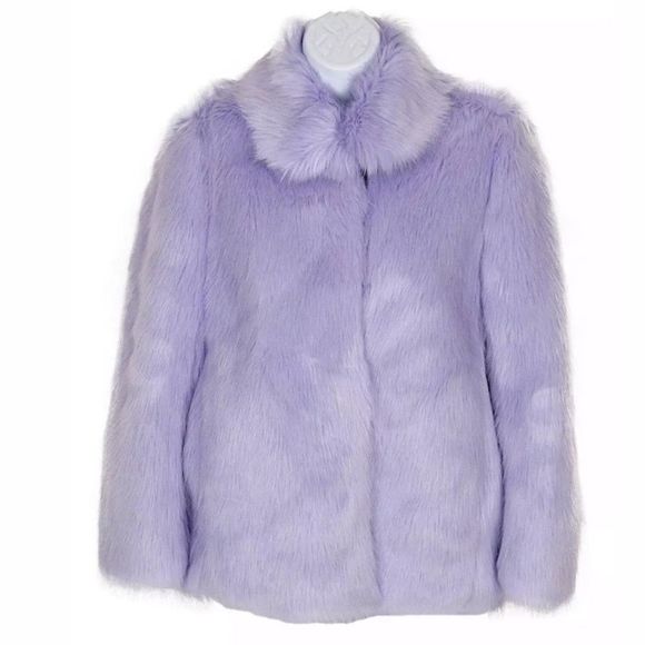 J Crew Lavender Faux Fur Coat NEW